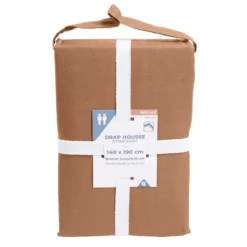 Drap housse 140x190cm 100% coton percale rouge