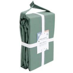 Drap housse 160x200cm 100% coton percale vert