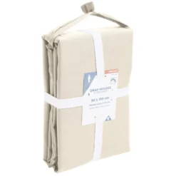 Drap housse 90x190cm 100% coton percale beige