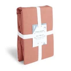 Drap housse 90x190cm 100% coton rouge brique
