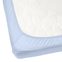 Drap housse 160x200cm 2 personnes polyester uni bleu