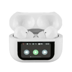 Ecouteurs bluetooth écran tactile blanc 6x2,5xH4,5cm