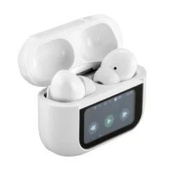 Ecouteurs bluetooth écran tactile blanc 6x2,5xH4,5cm