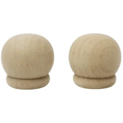 Embout de tringle anglais en bois naturel Ø20mm x2