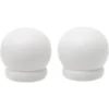 Embout de tringle anglais en bois blanc laqué Ø20mm x2