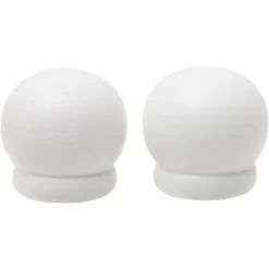 Embout de tringle anglais en bois blanc laqué Ø20mm x2