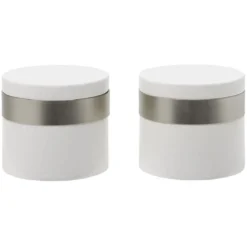 Embout de tringle en bois Blanc bague métal Ø28mm x2