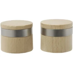 Embout de tringle en bois naturel bague métal Ø28mm x2