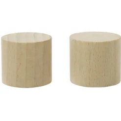 Embout de tringle forme bouchon en bois naturel Ø20mm x2