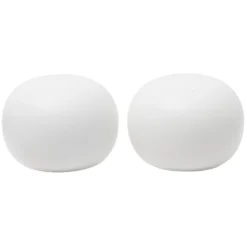 Embout de tringle forme galet en bois blanc Ø28mm x2