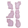 Emporte-pièce x6 forme chat plastique rose