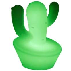 Enceinte lumineuse bluetooth sans fil USB RGB Luminus cactus blanc 15W Ø23xH31cm