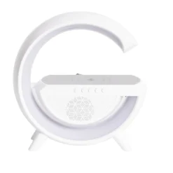 Enceinte multifonction forme G lampe et chargeur à induction