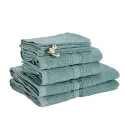 Ensemble serviette de toilette x8 en coton 3 tailles - 3 modèles