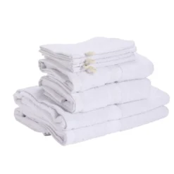 Ensemble serviette de toilette x8 en coton 3 tailles - 3 modèles