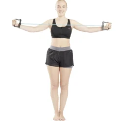Extenseur fitness avec 3 sangles de musculation L76cm
