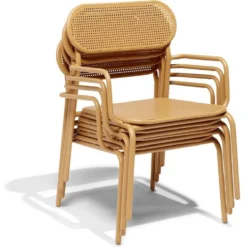 Fauteuil de jardin bas Faro empilable métal orange 56x56xH75cm