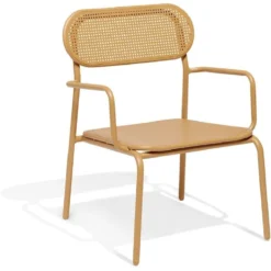 Fauteuil de jardin bas Faro empilable métal orange 56x56xH75cm
