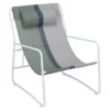 Fauteuil de jardin relax acier et textilène vert et blanc Oslow 83xH86x65cm