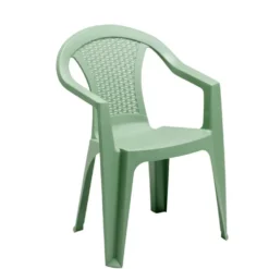 Fauteuil de jardin Viva monobloc plastique tressé vert 56x53xH80cm