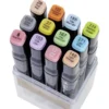 Feutres double pointe pastel x12