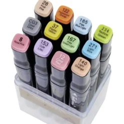 Feutres double pointe pastel x12
