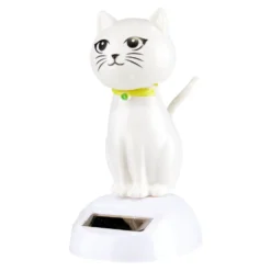 Figurine solaire dansante chat assis H10cm (3 modèles)
