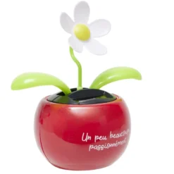 Figurine solaire dansante fleur pot coloré H10cm (3 modèles)