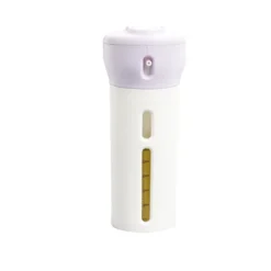 Flacon de voyage distributeur 4en1 bouchon pivotant