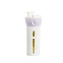 Flacon de voyage distributeur 4en1 bouchon pivotant