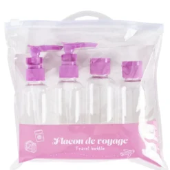 Flacon de voyage 4x80ml plastique (4 modèles)