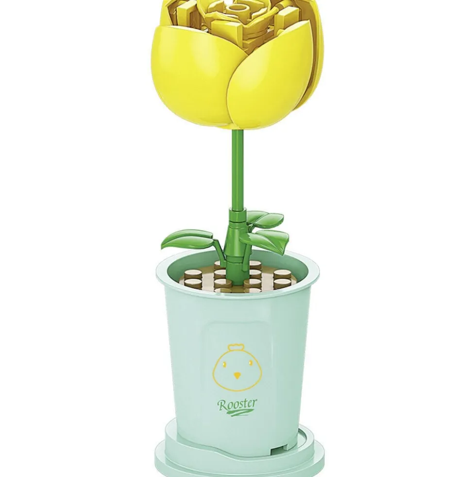 Fleur à construire rose 34 pièces