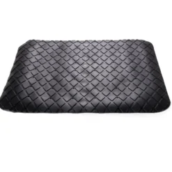 Fond de douche aspect capitonné PVC noir 49,5x50,5cm