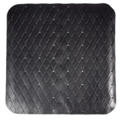 Fond de douche aspect capitonné PVC noir 49,5x50,5cm