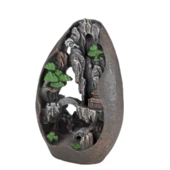 Fontaine à encens cascade plastique marron Ø10,5x22cm