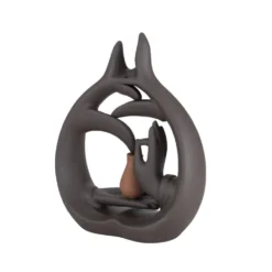 Fontaine à encens zen plastique marron 16x5x22cm