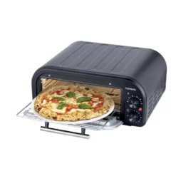 Four à pizza électrique Homday 1600W en métal noir 46,5x41,9xH21,3cm