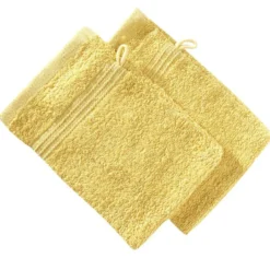 Gant de toilette coton ocre x2 16x21cm