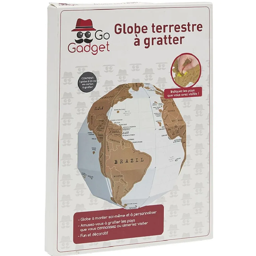 Globe terrestre à gratter H.23 cm