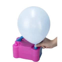 Gonfleur à ballon électrique 2 buses rose et bleu 13x10xH10cm