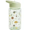 Gourde enfant 450ml plastique vert motifs forêts Ø7xH16,5cm