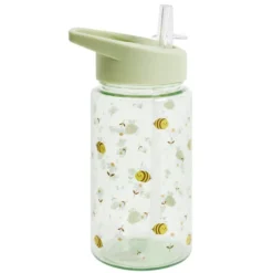 Gourde enfant 450ml plastique vert motif abeille Ø7xH16,5cm