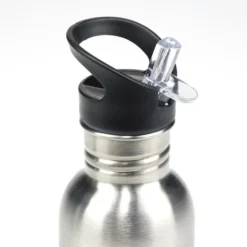 Gourde isotherme inox 350ml bouchon paille plastique Ø7xH16,5cm (2 modèles)