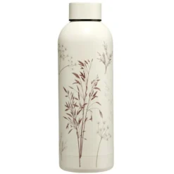 Gourde isotherme inox 500ml motif feuillage Ø7xH22cm (2 modèles)