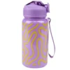 Gourde plastique 600ml bouchon paille motif ondulation Ø7,5xH21,5cm (2 modèles)