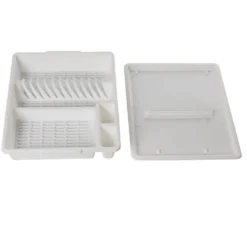 Égouttoir avec plateau blanc