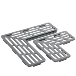 Égouttoir pour fond d'évier multifonction silicone gris 28,5x28,5xH5cm