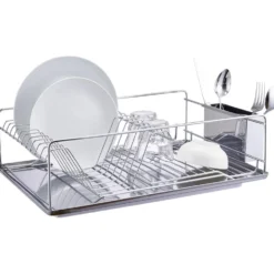 Égouttoir à vaisselle avec porte-couverts inox
