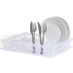 Égouttoir à vaisselle en plastique transparent