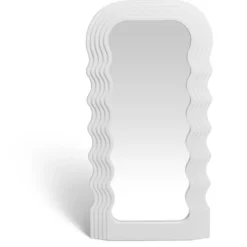 Grand miroir Wavy 110x46cm blanc
